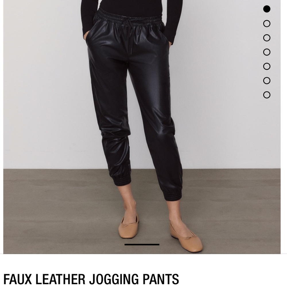 Zara leather joggers